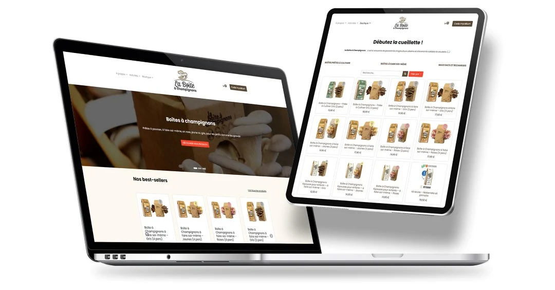 site e-commerce La Boîte à Champignons 
