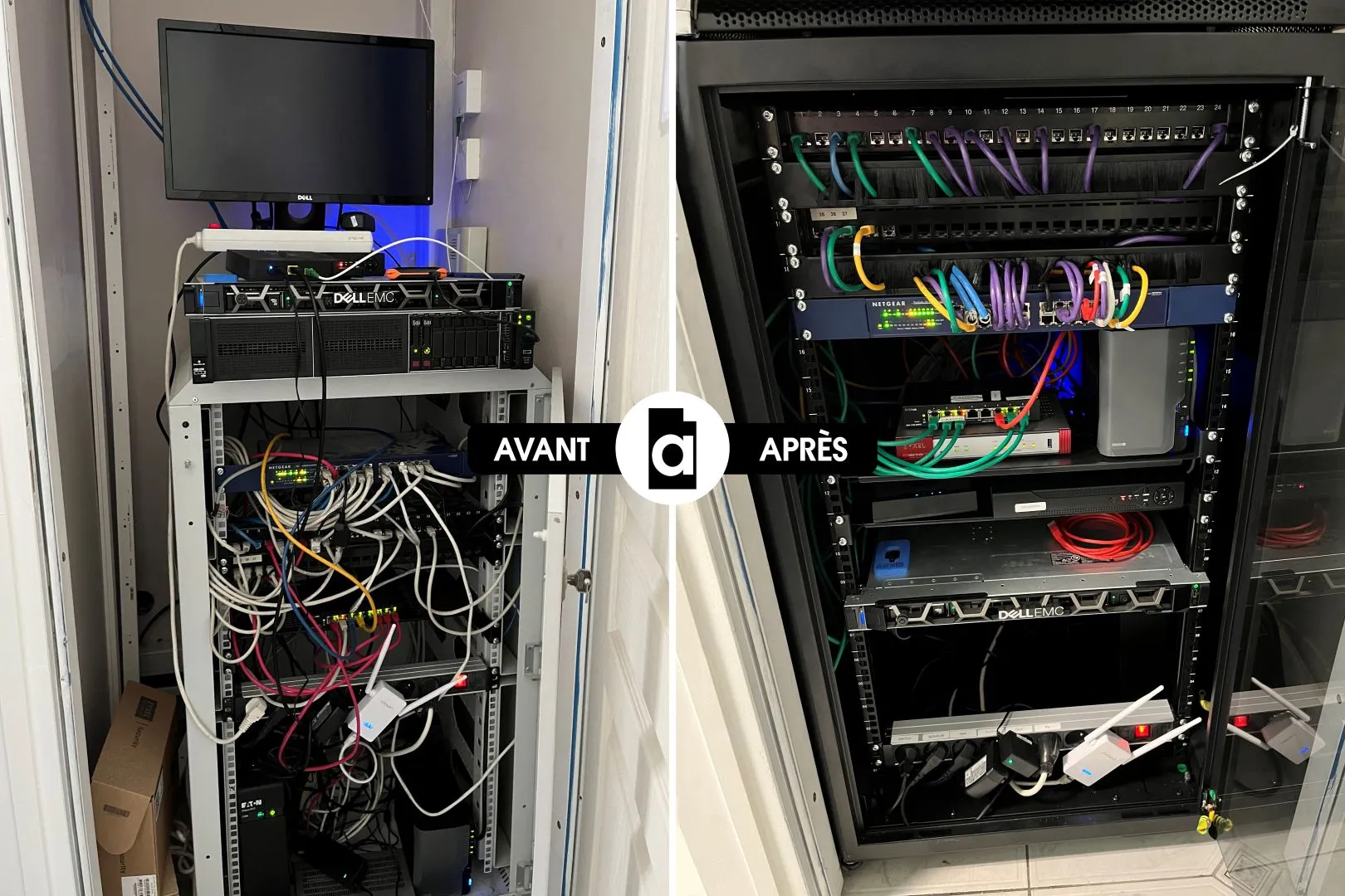 baie informatique avant après