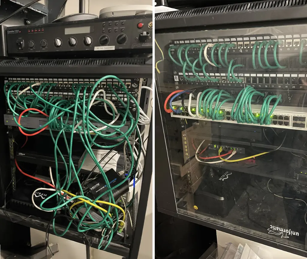 Réorganisation d'une baie réseau