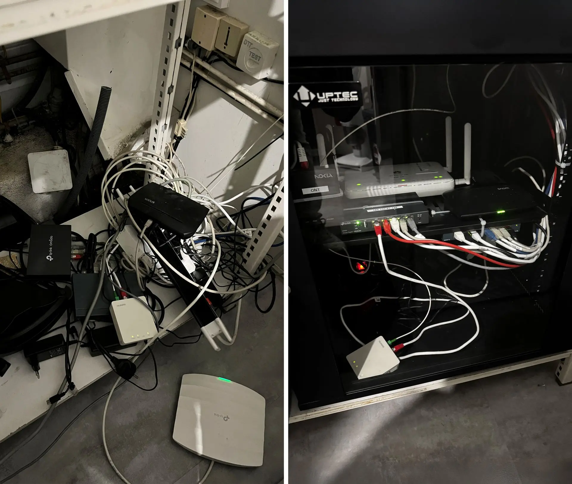 Fourniture et installation d'un coffret pour rangement de vos équipements télécom