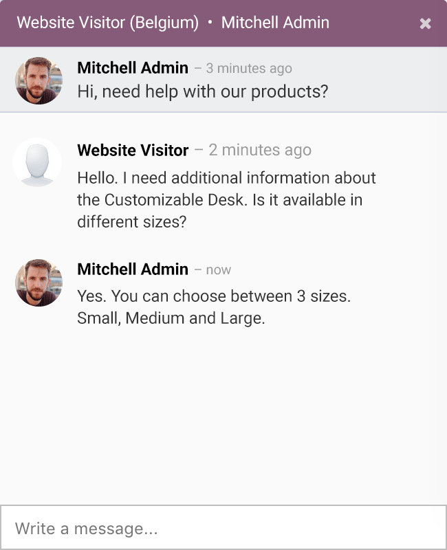 social live chat screenshot