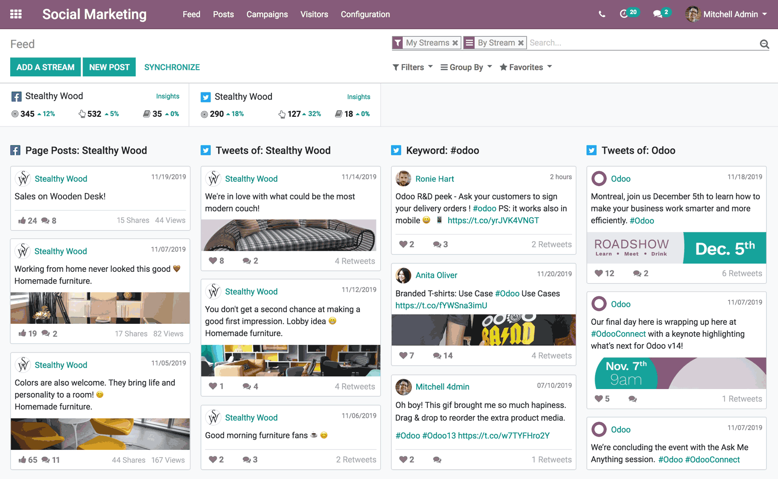 social marketing screenshot