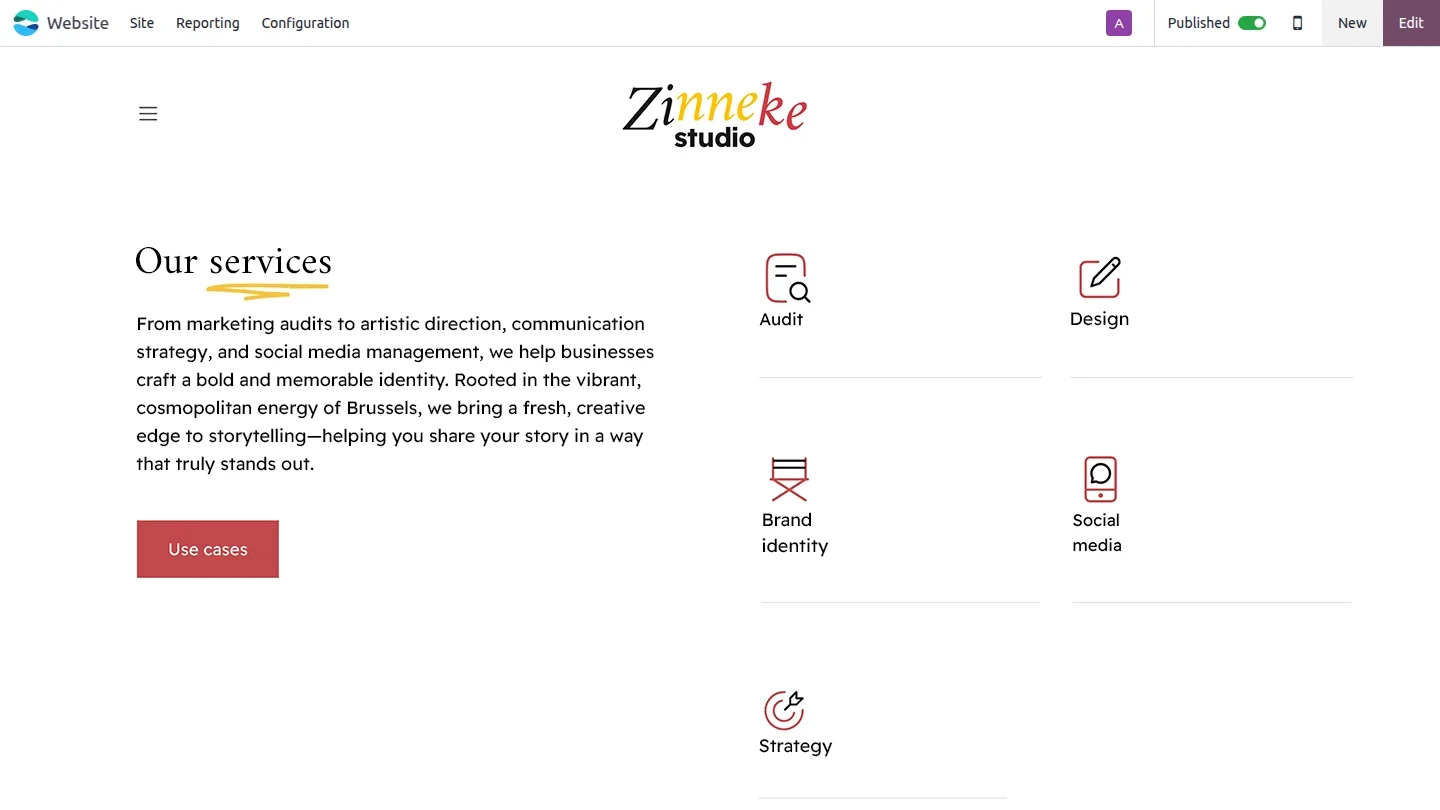 Créez un magnifique site web à l'aide du créateur Odoo basé sur l'IA