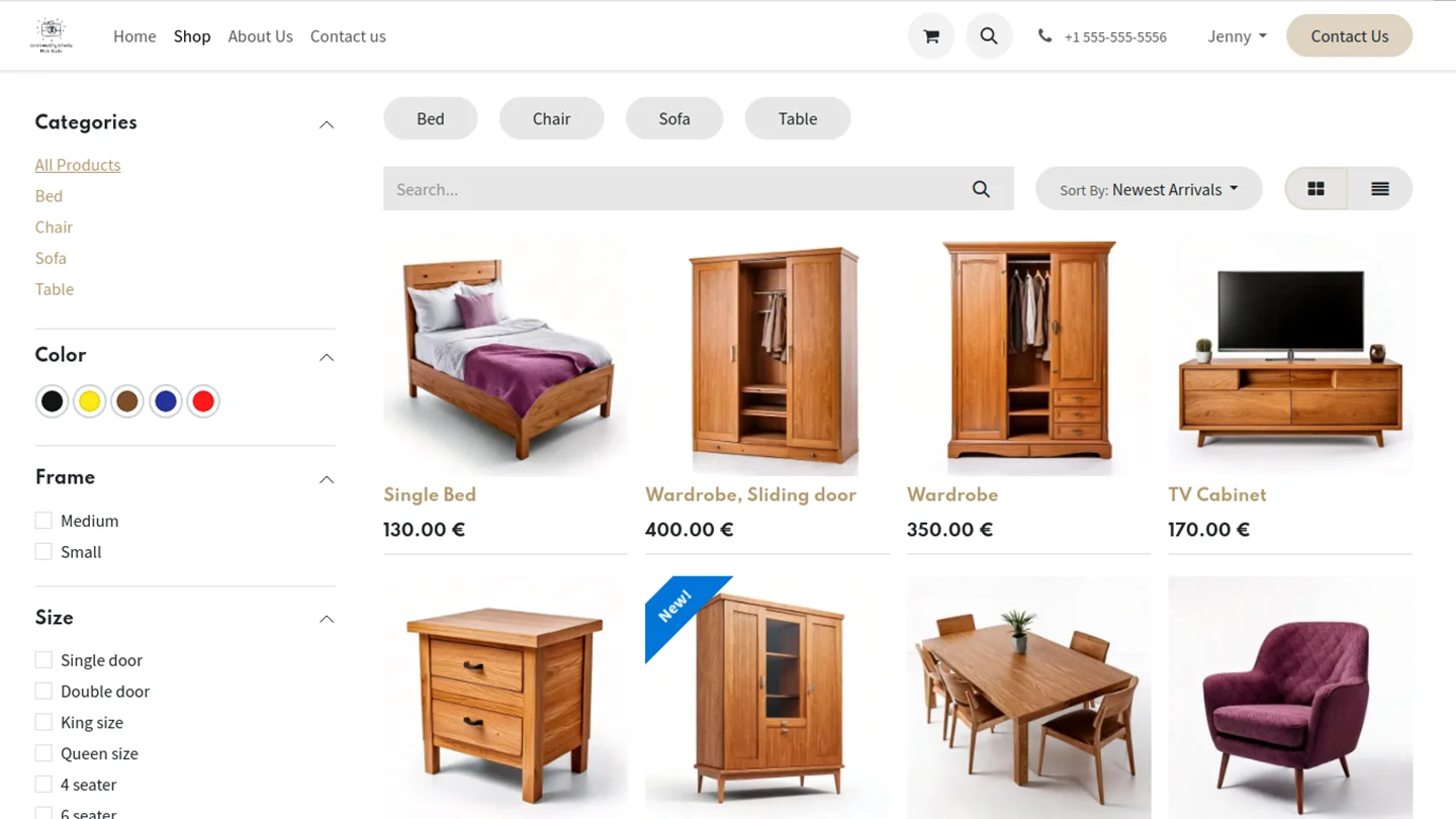 Proposez à vos clients différentes tailles, couleurs et matières dans votre boutique en ligne