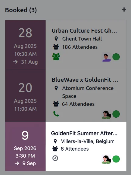 événements odoo back-office