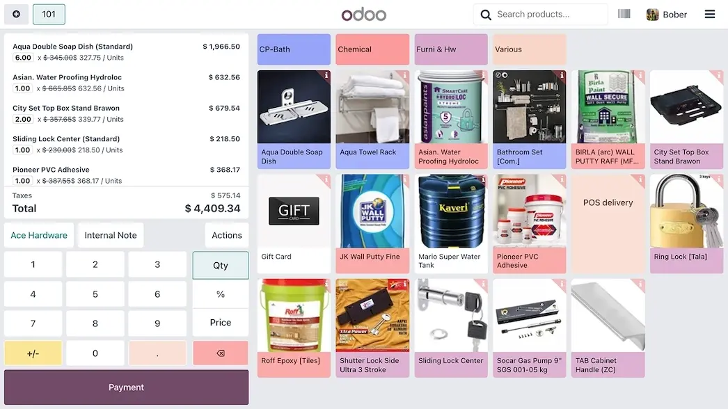 Une interface intuitive pour les ventes en quincaillerie En quelques minutes seulement, tout le monde est capable de maîtriser le PdV Odoo avec ses options avancées