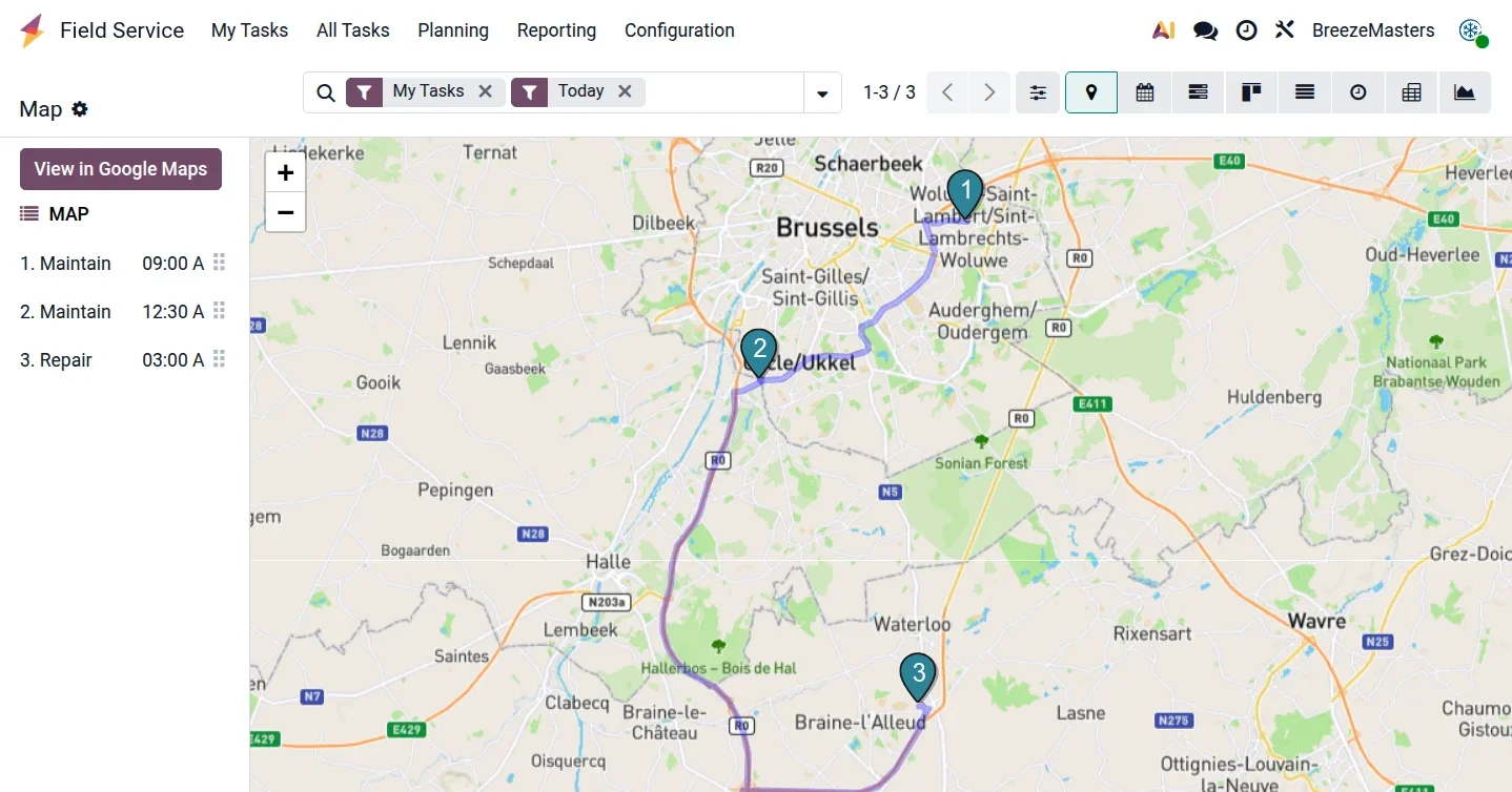 vue cartographique une vue cartographique, tout en équilibrant les charges de travail et en garantissant des interventions ponctuelles.
